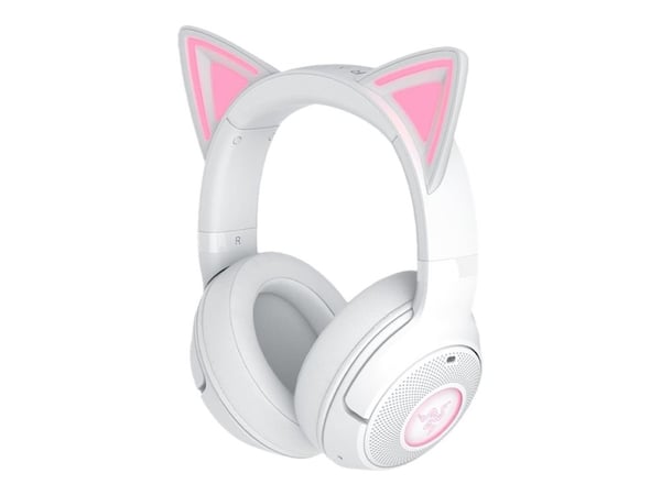 Razer Kraken Kitty V2 BT - Hodesett - full størrelse - Bluetooth - trådløs - lydisolerende - hvit