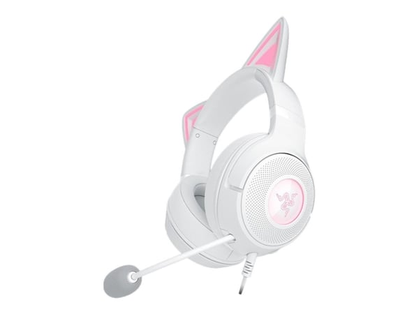 Razer Kraken Kitty V2 - Hodesett - full størrelse - kablet - USB-A - lydisolerende - hvit