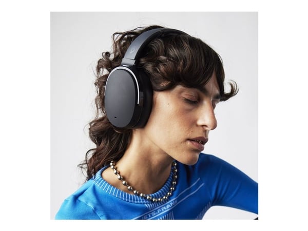 Skullcandy HESH ANC - Hodetelefoner med mikrofon - full størrelse - Bluetooth - trådløs, kablet - aktiv støydemping - ekte svart