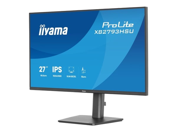 Iiyama XB2793HSU-B1 - LED-skjerm - 27" - 1920 x 1080 Full HD (1080p) @ 120 Hz - IPS - 350 cd/m² - 1500:1 - 1 ms - HDMI, DisplayPort - høyttalere - ...
