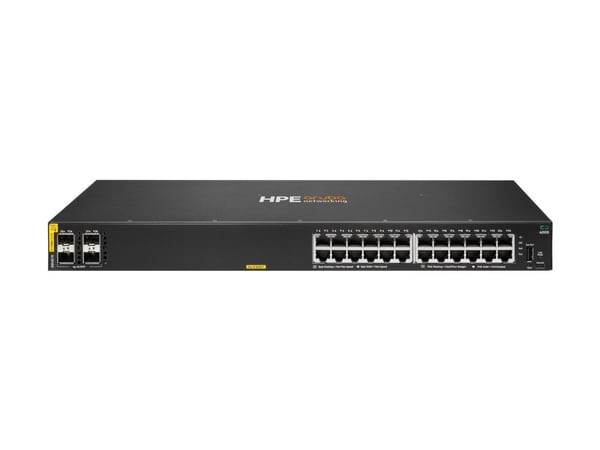 HPE Aruba Networking CX 6000 24p 10M/100M/1G Class4 PoE 4p SFP 1G 370W Switch - Switch - Styrt - 24 x 10/100/1000 (PoE+) + 4 x Gigabit SFP (opplink...