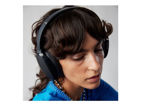 Skullcandy HESH ANC - Hodetelefoner med mikrofon - full størrelse - Bluetooth - trådløs, kablet - aktiv støydemping - ekte svart