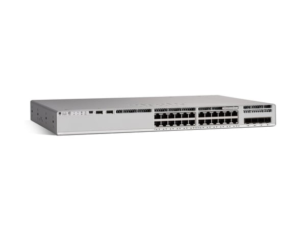Cisco Catalyst 9200L - Network Essentials - switch - L3 - 24 x 10/100/1000 (PoE+) + 4 x Gigabit SFP (opplink) - rackmonterbar - PoE+ (740 W)