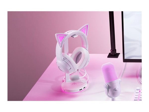 Razer Kraken Kitty V2 - Hodesett - full størrelse - kablet - USB-A - lydisolerende - hvit