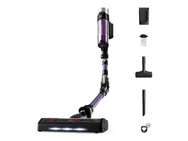 Tefal X-FORCE FLEX 9.60 Auto TY2039WO - Dammsugare - skaft/handhållen (2-i-1) - utan påse - sladdlös - svart/lila - 1 batteri