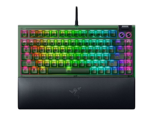 Razer BlackWidow V4 - Phantom Green Edition - tastatur - driftsutskiftbar - 75% - bakgrunnsbelyst - USB-C - QWERTY - USA - Phantom Green