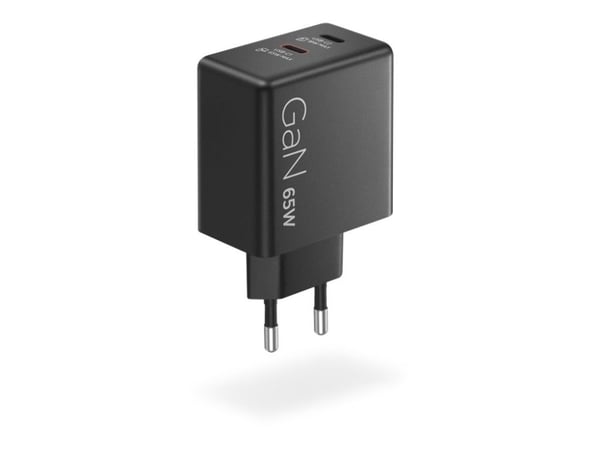 LENOVO dobbel USB-C 65W GaN-lader svart EU