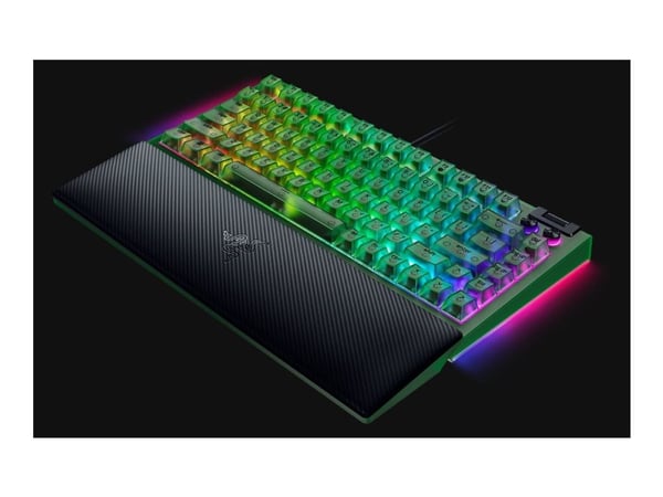 Razer BlackWidow V4 - Phantom Green Edition - tastatur - driftsutskiftbar - 75% - bakgrunnsbelyst - USB-C - QWERTY - USA - Phantom Green