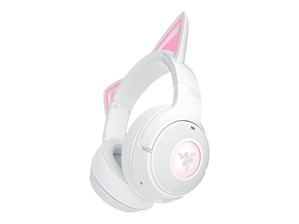 Razer Kraken Kitty V2 BT - Hodesett - full størrelse - Bluetooth - trådløs - lydisolerende - hvit