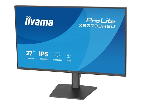 Iiyama XB2793HSU-B1 - LED-skjerm - 27" - 1920 x 1080 Full HD (1080p) @ 120 Hz - IPS - 350 cd/m² - 1500:1 - 1 ms - HDMI, DisplayPort - høyttalere - ...