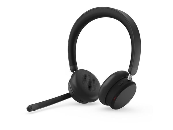 Lenovo 6550 - Hodesett - on-ear - Bluetooth - trådløs - aktiv støydemping - svart - Certified for Microsoft Teams