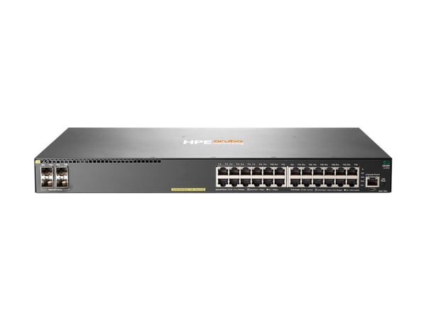 HPE Aruba 2930F 24G PoE+ 4SFP - Kytkin - L3 - Hallittu - 24 x 10/100/1000 (PoE+) + 4 x Gigabit SFP (uplink) - Telineasennettava - PoE+ (370 W) - Po...