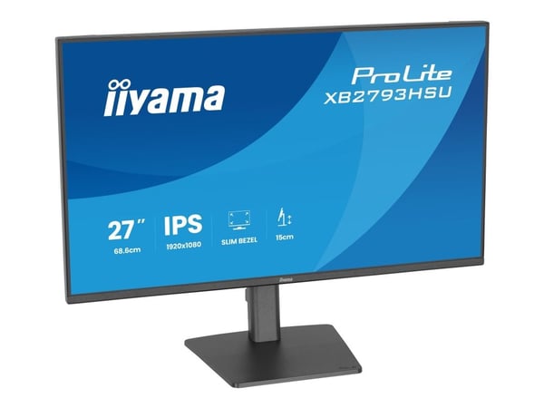 Iiyama XB2793HSU-B1 - LED-skjerm - 27" - 1920 x 1080 Full HD (1080p) @ 120 Hz - IPS - 350 cd/m² - 1500:1 - 1 ms - HDMI, DisplayPort - høyttalere - ...