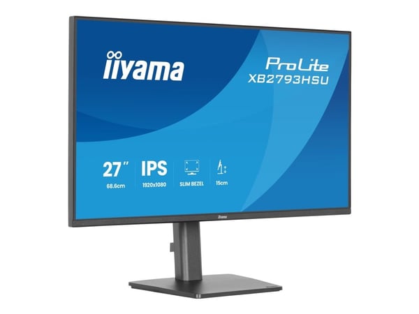 Iiyama XB2793HSU-B1 - LED-skjerm - 27" - 1920 x 1080 Full HD (1080p) @ 120 Hz - IPS - 350 cd/m² - 1500:1 - 1 ms - HDMI, DisplayPort - høyttalere - ...