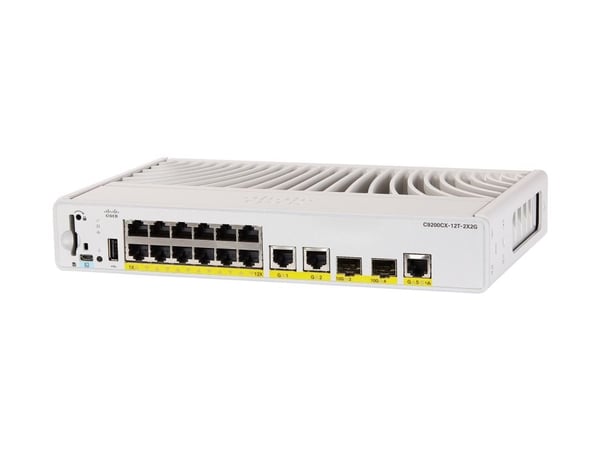 Cisco C9200CX-12T-2X2G-A, Hallittu, Gigabit Ethernet (10/100/1000), Power over Ethernet -tuki, Telineasennus
