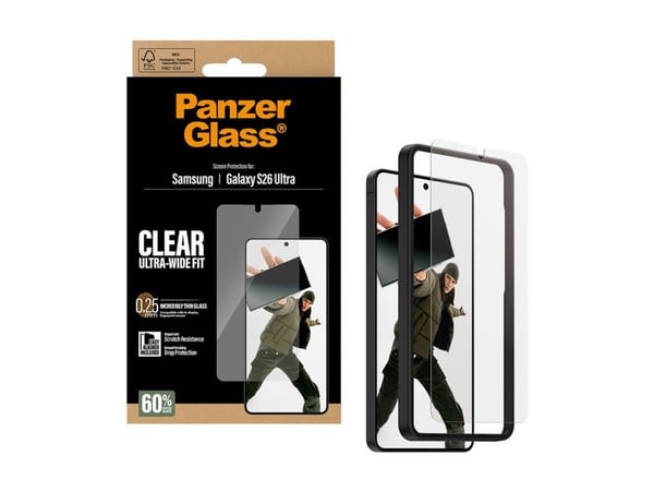 PanzerGlass ® Screen Protector Samsung Galaxy S26 Ultra | Ultra-Wide Fit w. EasyAligner, Samsung, Samsung - Galaxy S26 Ultra, Asennus kuivana, Naar...