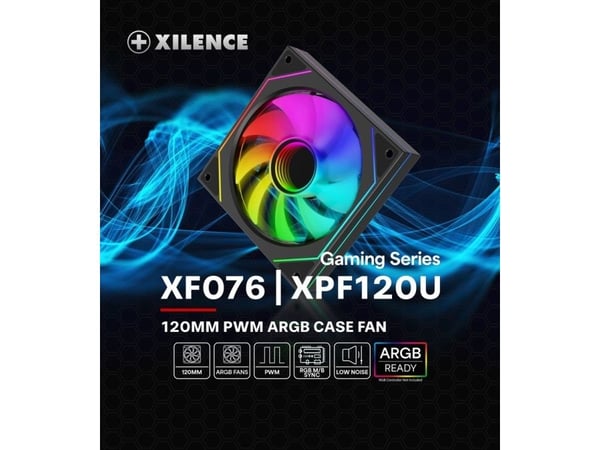Xilence Gaming Series XPF120U.ARGB, Vifte, 12 cm, 500 RPM, 1800 RPM, Svart