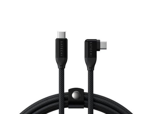 Satechi Right Angle 1m USB-C Cable with 240W Power Delivery and 20Gbps Data Transfer - Black