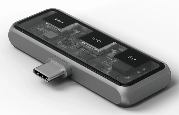 "Satechi Mobile XR Hub USB-C 3.2 - USB-C Mobile Adapter | 1x USB-C 100W PD | 1x USB-C DP 1.4 4K@60Hz | 1x 3,5 mm audio I/O (harmaa)