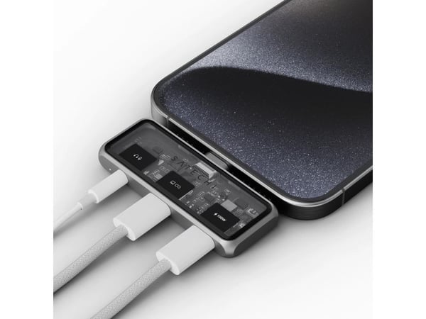 "Satechi Mobile XR Hub USB-C 3.2 - USB-C Mobile Adapter | 1x USB-C 100W PD | 1x USB-C DP 1.4 4K@60Hz | 1x 3,5 mm audio I/O (harmaa)