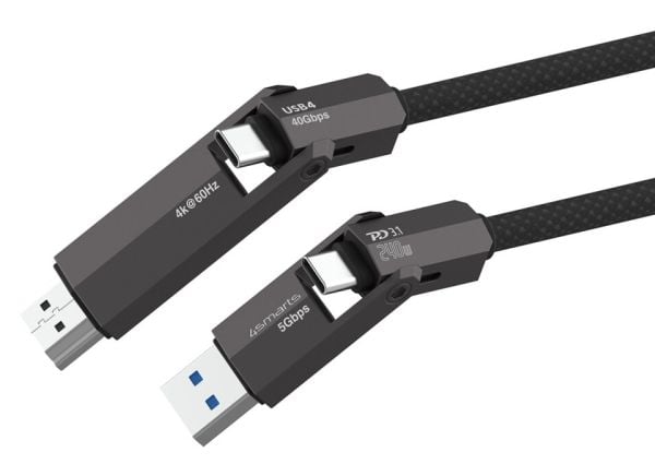 USB4 HDMI KAAPELI COMBOCORD 240W | 1.5M SCHWARZ