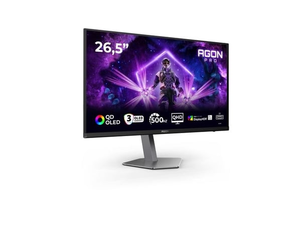 AOC AGON PRO AG276QKD2, 67,3 cm (26.5"), 2560 x 1440 pikseliä, Quad HD, QD-OLED, 0,03 ms, musta, Harmaa