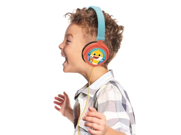 Sammenleggbare Baby Shark kablede stereohodetelefoner med barnesikret volum Lexibook HP015BS