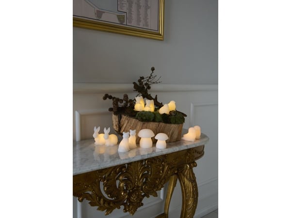 Konstsmide Sirius Home Elin Rabbit ljusdekorationfigur, vit, vax, 2 lampor, LED, batteri