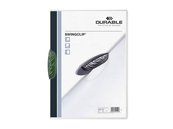 Durable Swingclip, Vihreä, Polypropeeni (PP), 30 arkkia, A4, 25 kpl