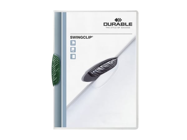Durable Swingclip, Vihreä, Polypropeeni (PP), 30 arkkia, A4, 25 kpl