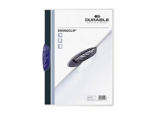 Durable Swingclip, Mørkeblå, Polypropylen (PP), 30 ark, A4, 25 stykker