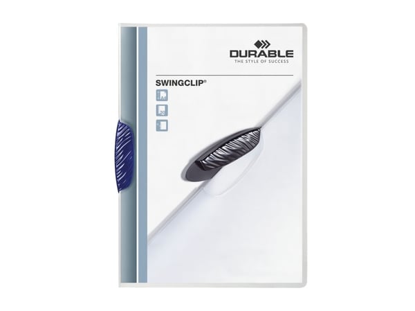 Durable Swingclip, Mørkeblå, Polypropylen (PP), 30 ark, A4, 25 stykker