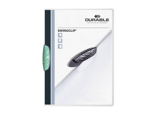 Durable Swingclip, Grønn, Polypropylen (PP), 30 ark, A4, 25 stykker