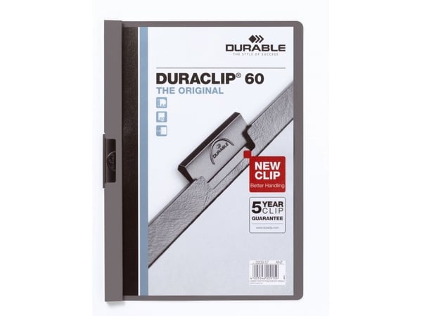Durable DuraClip Original 60 A4 Anthracite Grey, Grå, PVC, A4, 219 mm, 310 mm