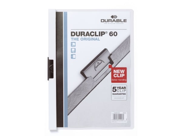 Durable Duraclip 60, Gjennomsiktig, Hvit, PVC, 60 ark, A4, 1 stykker