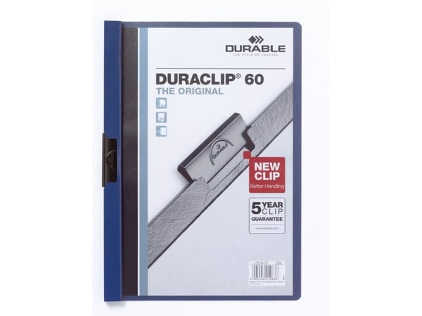 Durable Duraclip 60, Blå, Gjennomsiktig, PVC, 60 ark, A4, 1 stykker