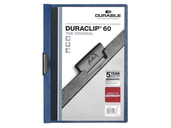 Durable Duraclip 60, Blå, Gjennomsiktig, PVC, 60 ark, A4, 1 stykker