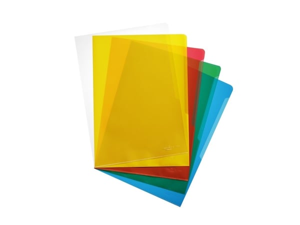 Plastomslag klare standard A4 PP assorterte farger - 100 stk./pakning