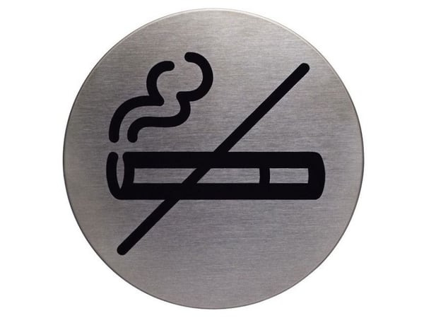 Durable Picto "No Smoking", 8,3 cm, Rund, Sølv, Rustfritt stål