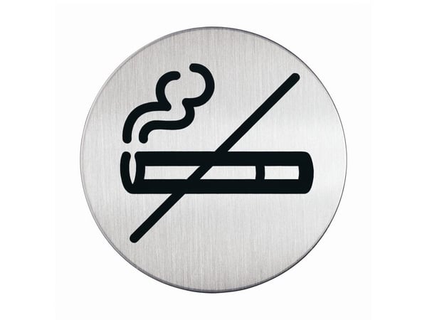 Durable Picto "No Smoking", 8,3 cm, Rund, Sølv, Rustfritt stål