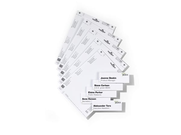 Indstiksark Durable INFO SIGN 149x52,5 mm hvid - (10 ark x 5 stk.)