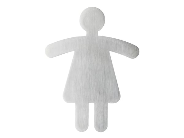 Durable Women''s WC Symbol, 120 mm, 90 mm, Sølv