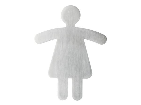 Durable Women''s WC Symbol, 120 mm, 90 mm, Sølv