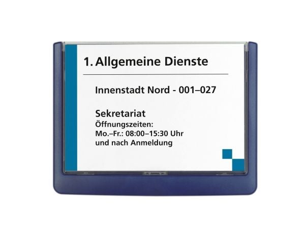 DURABLE CLICK SIGN - Skiltholder - dørmontert - mørk blå