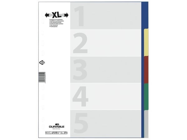 Durable 6737-27, Polypropeeni (PP), Monivärinen, Muotokuva, A4, 1 kpl