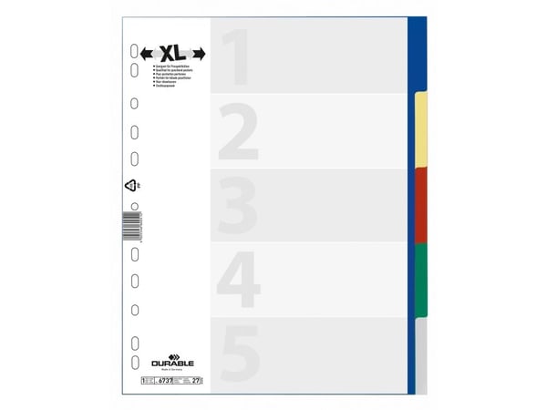 Durable 6737-27, Polypropeeni (PP), Monivärinen, Muotokuva, A4, 1 kpl