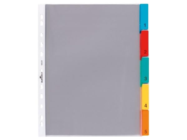 Durable 6630, Tyhjä välilehtihakemisto, Läpinäkyvä, 250 mm, 302 mm, 1 kpl