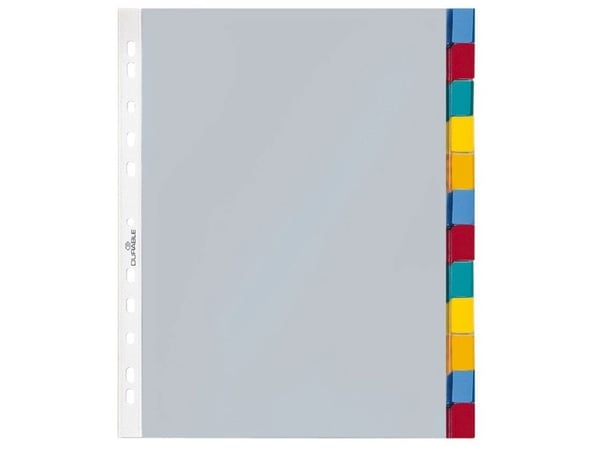 Plastlommeregister A4 Durable 1-12 transparent