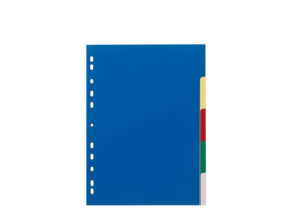 Durable 6730-27, Blank faneindeks, Polypropylen (PP), Flerfarget, Portrett, A4, 2, 3, 4, 6