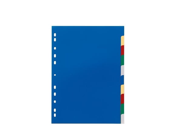 Durable 6740, Blank faneindeks, Polypropylen (PP), Flerfarget, Portrett, A4, 220 mm